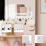 SWTYMIKI Key Holder Wall Mounted with Shelf Mail Organizer 6 Hooks view 3