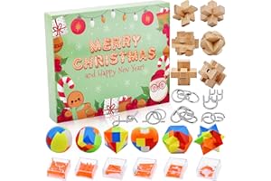 PEAZELEE Brain Teaser Puzzle Advent Calendar, Advent Calendar 2024 for Kids, 24 Pcs Christmas Countdown Calendar Present Box Big Challenge Puzzles Toys for Teens Boys Girls Adults