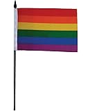In the Breeze 12 Piece Rainbow Stick Flag, 4" x 6"