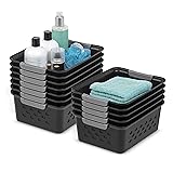 IRIS USA Plastic Basket, 12-Pack, Small, Shelves