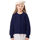 Yimoon Girls Cardigan Button Down Chunky Knit Sweaters Cute Long Sleeve Open Front Cardigan Fall Outerwear