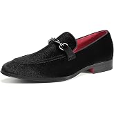 Bruno Marc Men's Dress Tuxedo Shoes Slip-on Classic Loafers | Luxury Velvet Upper Horsebit Cushioned Foam Insole Formal Business Wedding Prom Banquet Elegant Suits Wear