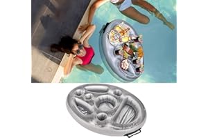 PEEOED Floating Taco Tray Drink Holders for Pools, Hot Tub Accessories for Adults Party, Drink Holder Floats for Swimming Pool Beach, Inflatable Cooler Ice Serving Bar with 8 Food Breakfast Drink Holes