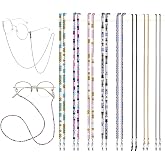Damanse Eyeglass Chain,8 Pcs Beaded Eye Glasses Strap Holders around Neck For Women