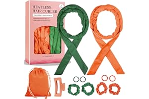 YAMPAHPA Heatless Curling Rod Headband, 70'' Long Heatless Curls Headband, Soft Velour Heatless Curlers Hair for Long Hair, Overnight Hair Rollers Set, Lazy Hair Curlers to Sleep In