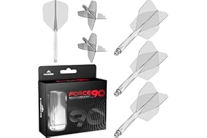 Mission Darts Force 90 | Integrated Precision Moulded Dart Flight And Shaft System, Pack of 3 Professional Highly Durable 2-In-1 Combined Dart Flights And Stems | Standard No.6