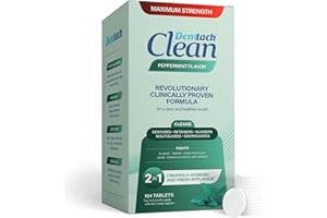 Denttach Clean Retainer and Denture Cleaner Tablets, Denture Cleaning Tablets Deep Cleanser Removes Old Stains, Odors, For Fresh Retainers, Dentures, Aligners, Night Guard, Peppermint 5 Month Supply