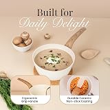 Nuovva Non Stick Pots and Pans Set 15pc Induction Granite Cream view 7