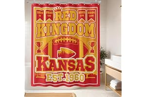 KETBLNB Football Fans Gifts for Missouri, Football Shower Curtain for Kansas, Set, Organizer, Bathroom Decor 60x72 Inch