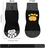 Zngou 2 Pairs Anti-Slip Dog Socks with Adjustable Strap Small/Medium Breathing view 3