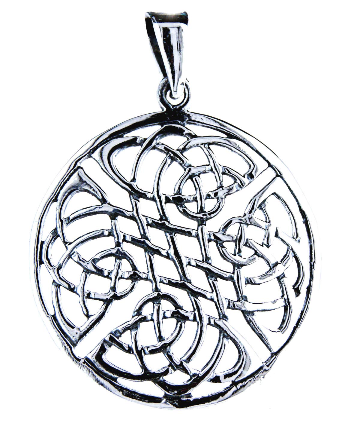 Kiss of Leather Celtic Knot Pendant 925 Sterling Silver No. 26