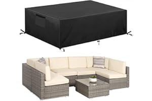 KALINCO Patio Furniture Covers, 600D Heavy Duty Outdoor Furniture Cover, Waterproof Patio Table Cover, Outdoor Sectional Sofa