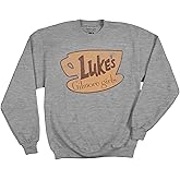 Ripple Junction Gilmore Girls Adult Men's Crewneck Pullover Sweatshirt Luke's Diner Vintage Coffee Logo Officially Licensed