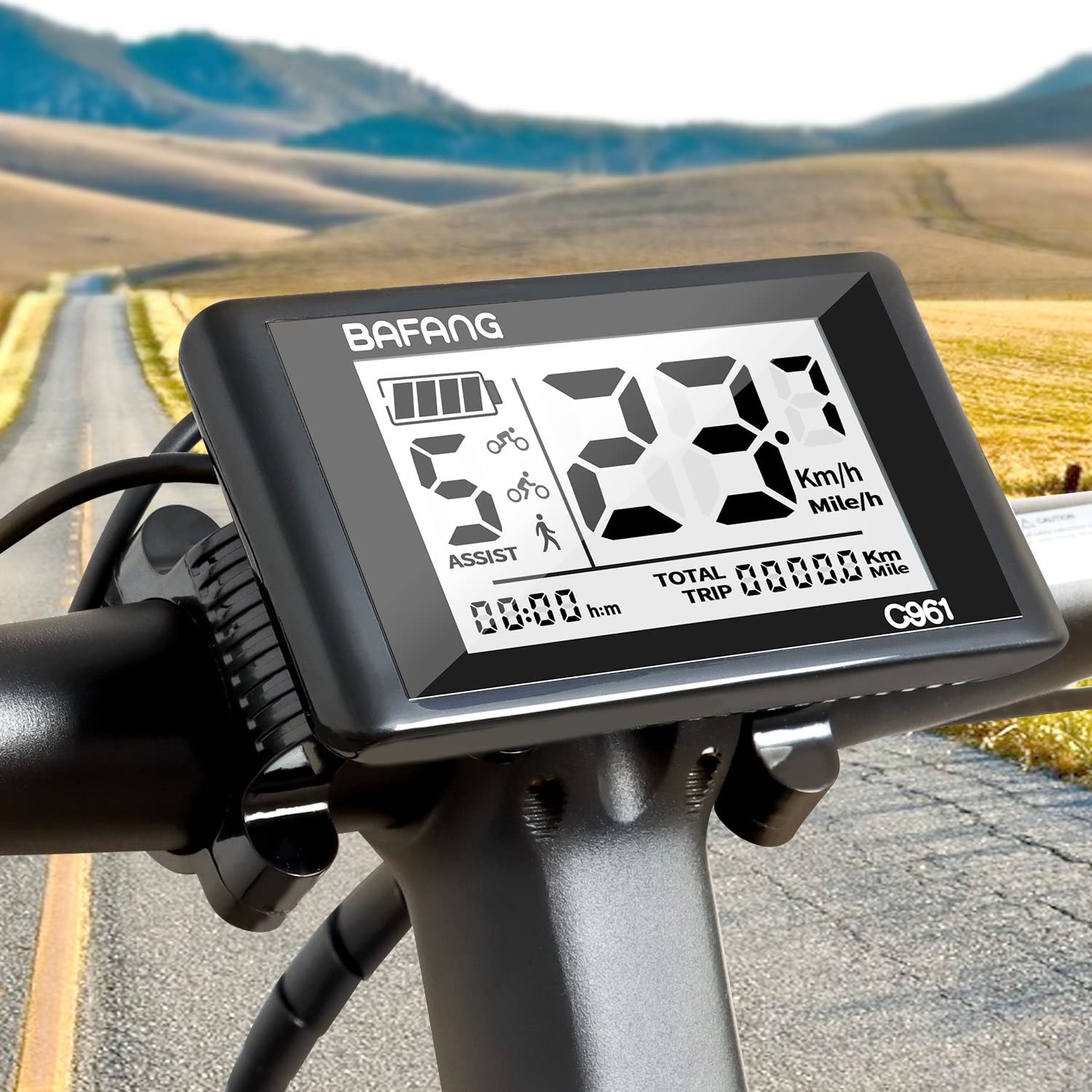 Zeekpowa C961 Electric Bike Screen for BAFANG BBS01B BBS02B BBSHD with PAS UART Protocol