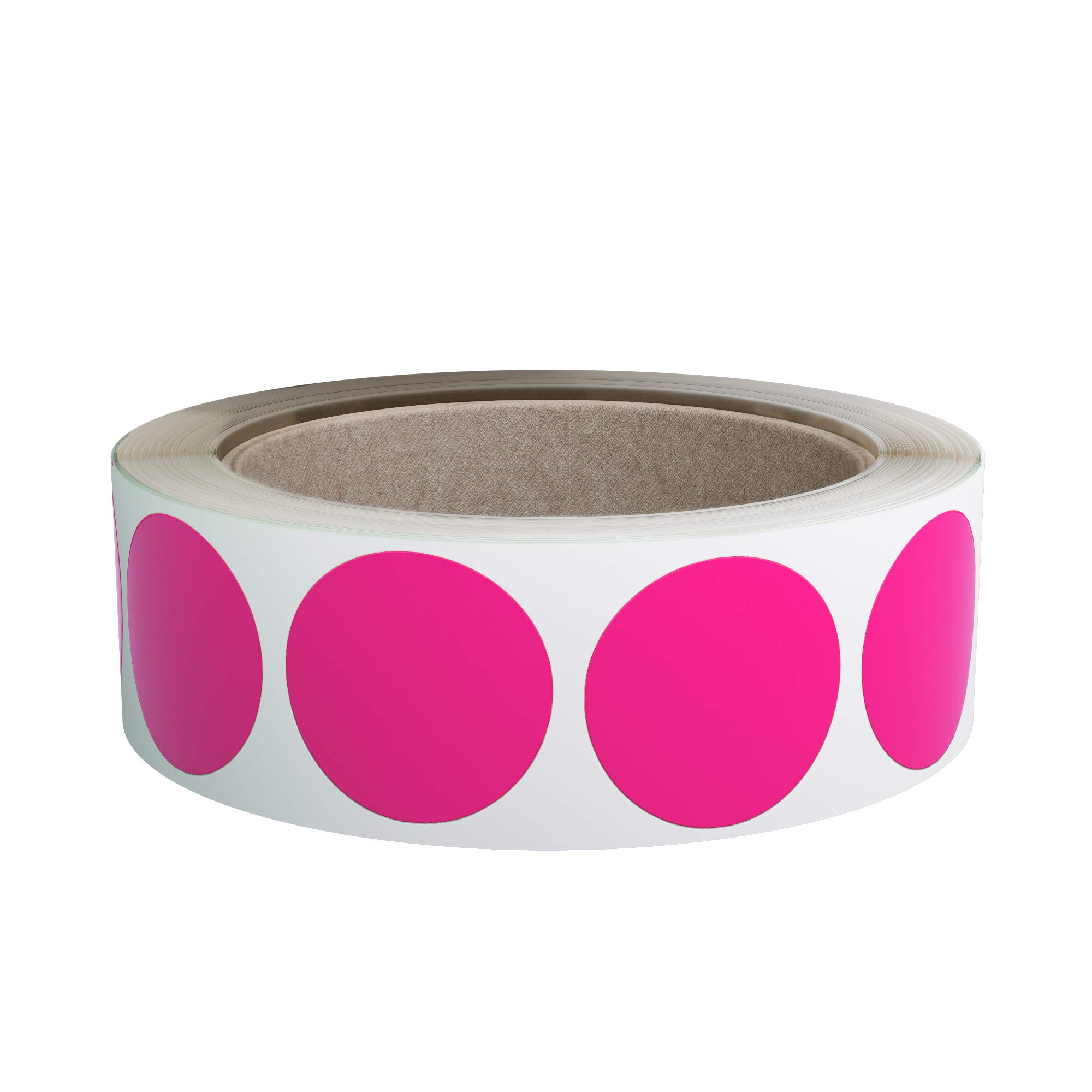 Royal Green Labeling Stickers 2.5cm (25mm) Fluorescent Labels Round Sticker in Neon Pink 600 Pack โ image 1