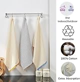 Penguin Home Set of 3 100% Cotton Kitchen Towels 50x70 cm White Ochre view 2