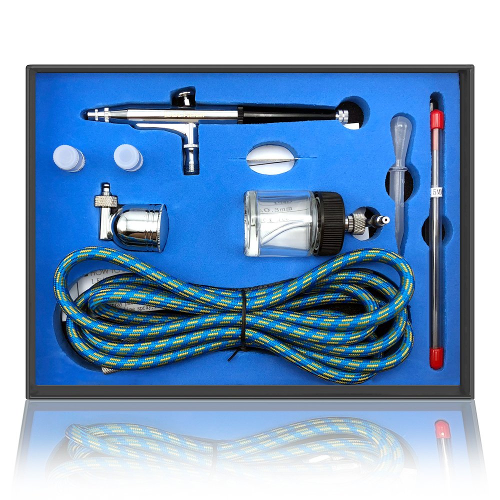 Gocheer Profi Airbrush Kompressor Kit, für Airbrush Pistolen Set Double