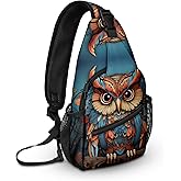 LYEMVHE Owl Sling Bag travel Crossbody Backpack Casual Daypack for Women with Strap Lightweight Outdoor Hiking Climbing Runners