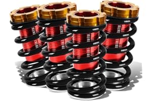 DNA MOTORING 4PCS Suspension Coilover Sleeves Spring Kit Compatible with 88-00 Civic / 93-97 Civic Del Sol / 88-91 CRX / 90-01 Integra, Black, COIL-HC88-T11-BK