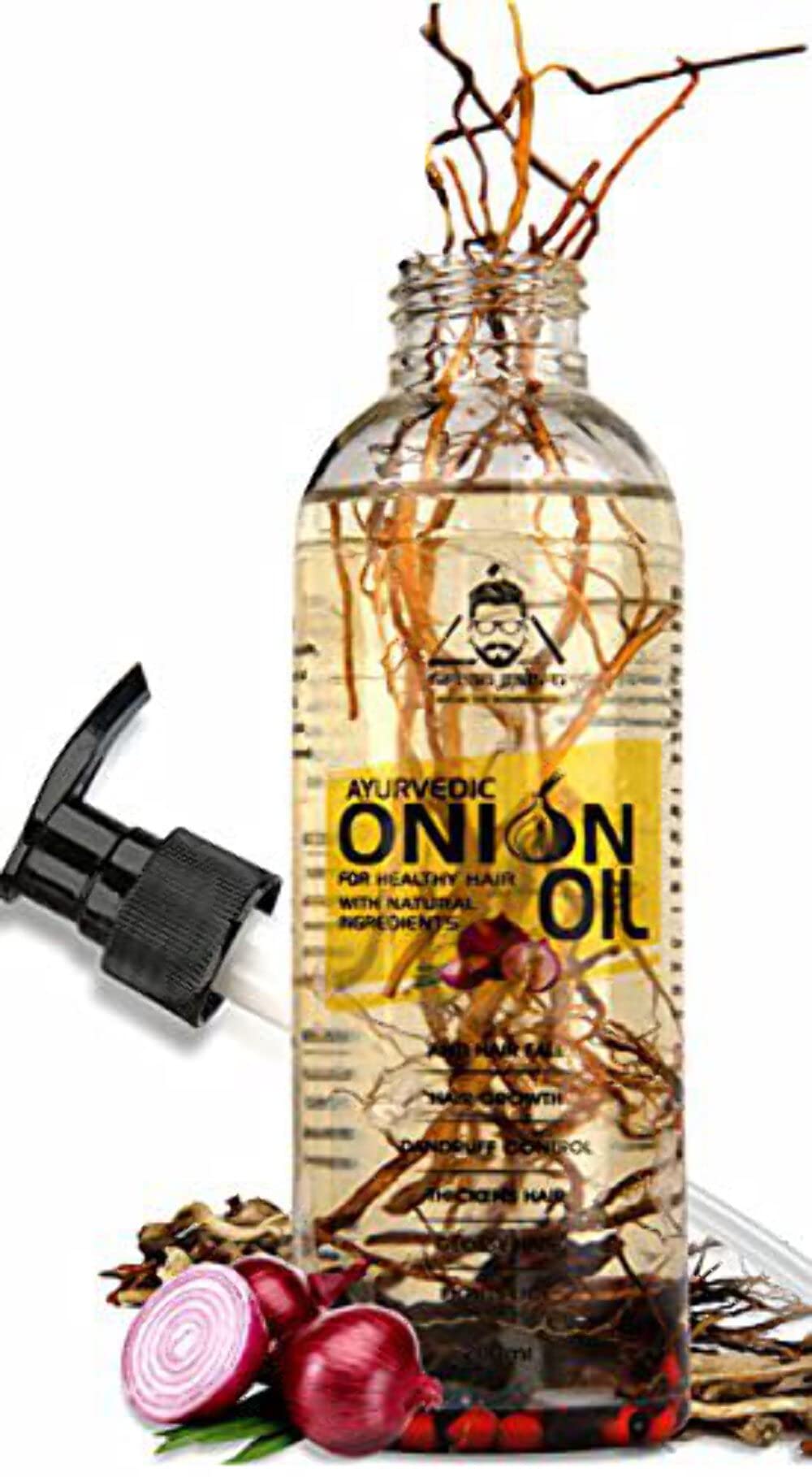 urbangabru Ayurvedic Onion Oil controls hair fall, dandruff control and for healthy hair growth 200ml.