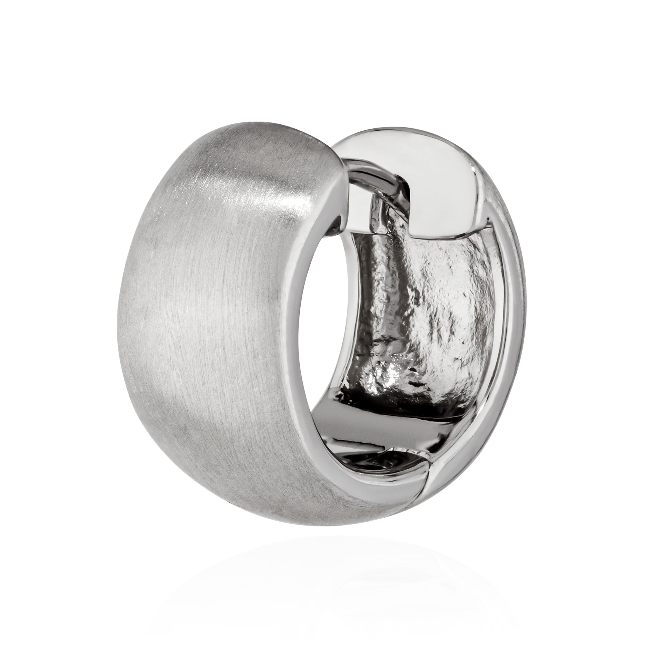 NKlaus silver single 925 sterling silver hinged earring 14mm matt tarnish 4812