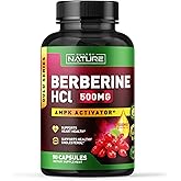 Built by Nature Berberine HCl 500 mg – Extra Strength AMPK Activator for Heart Support – Non-GMO, Vegan, Gluten-Free – 90 Veggie Capsules