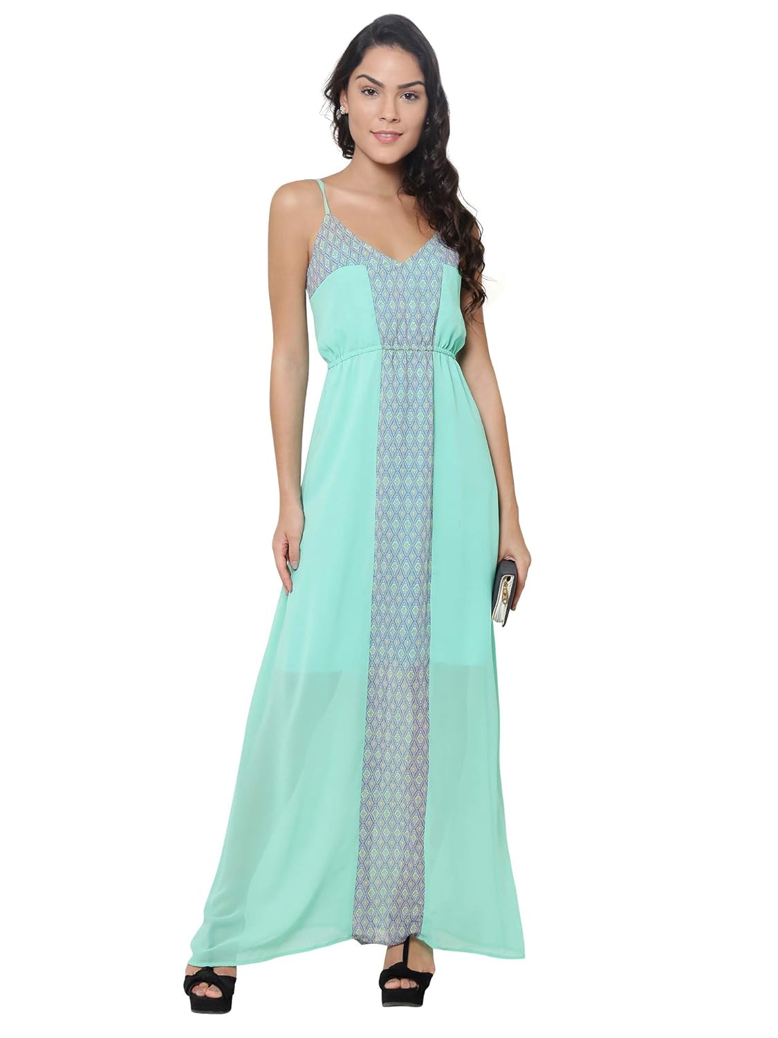 green strappy maxi dress