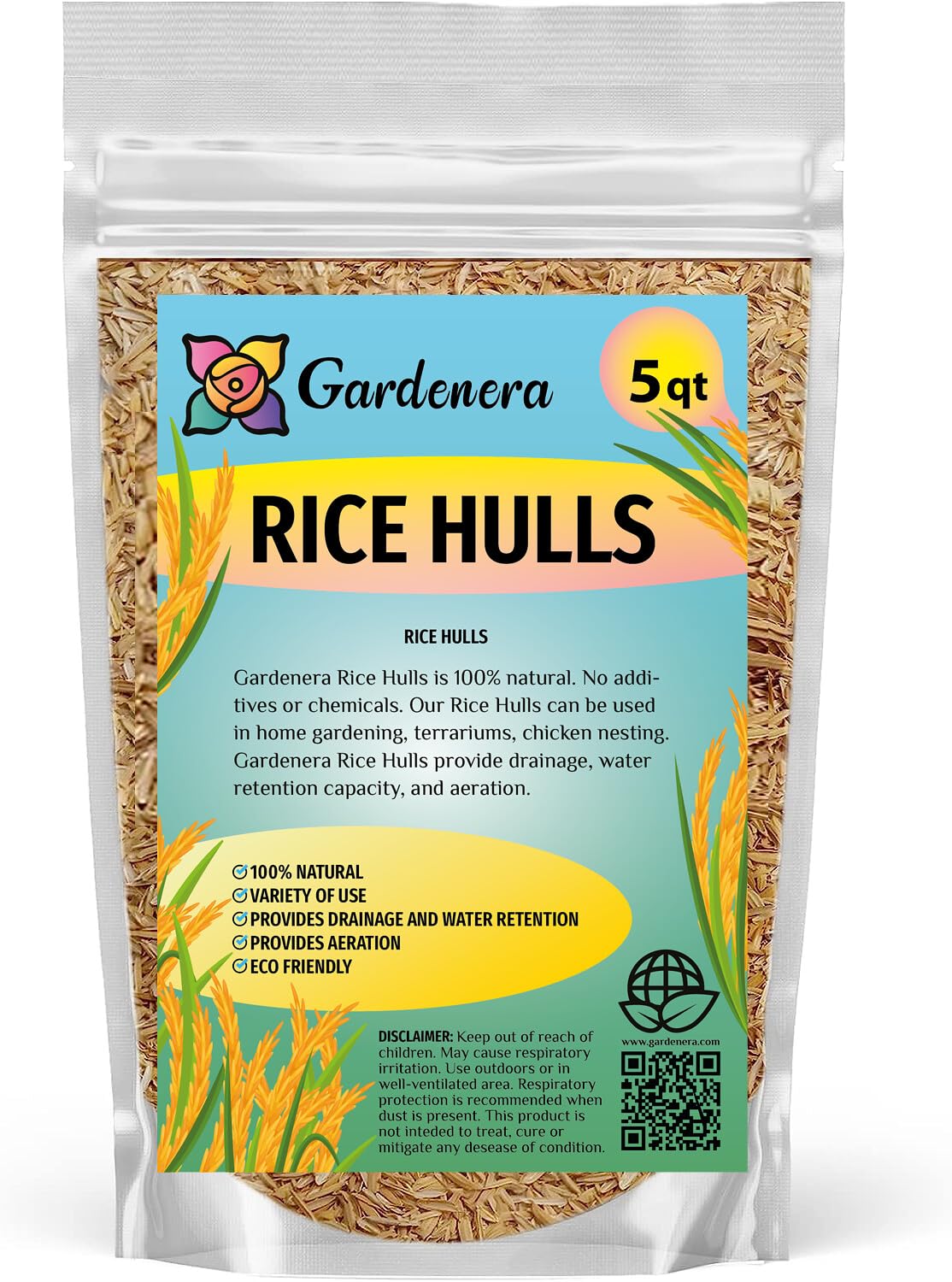 Gardenera Rice Hulls for Potting Applications