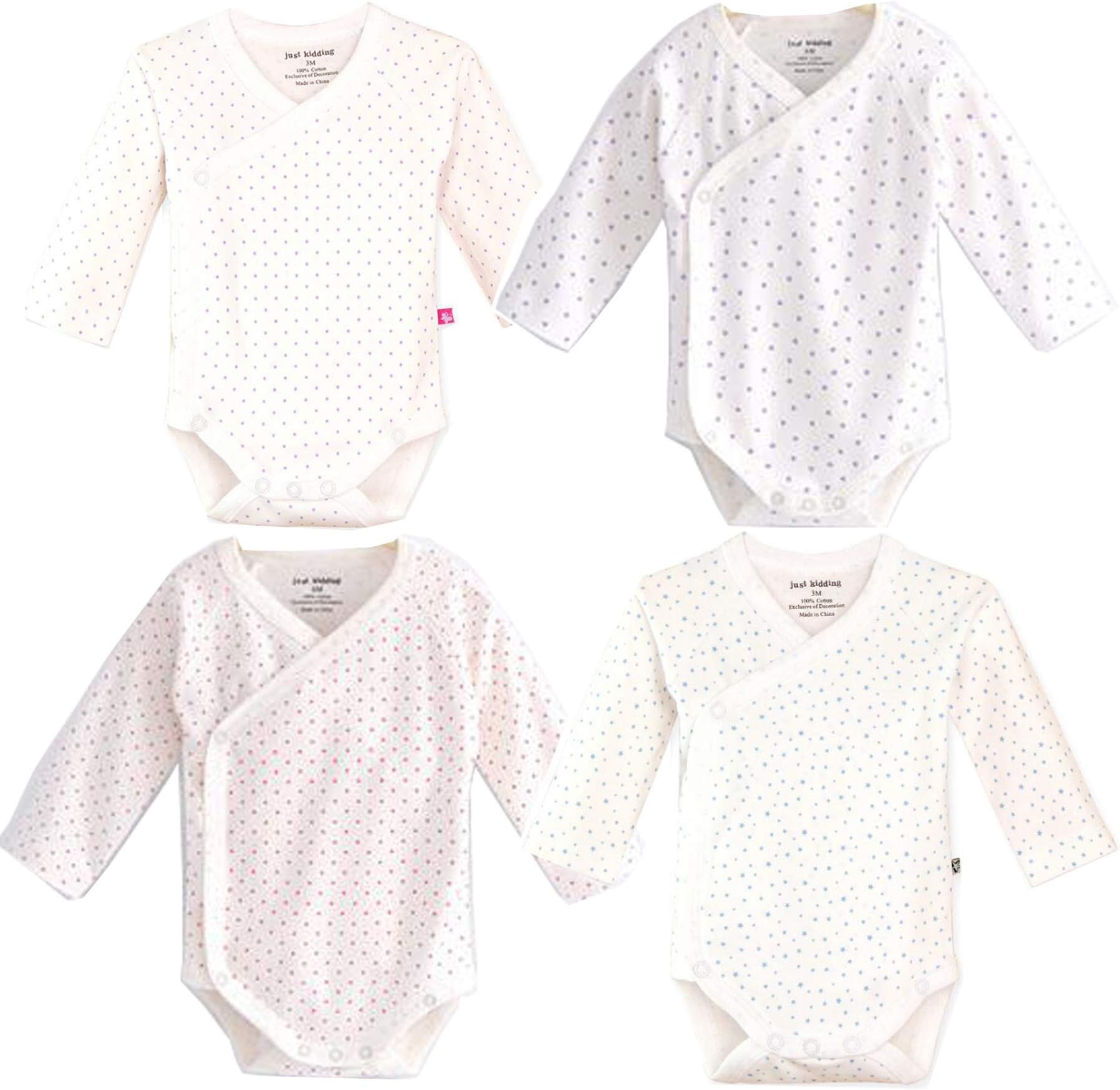 Unisex-Baby Long Sleeves Onsies Cotton Baby Bodysuit Pack Cardigan Onsies Infants