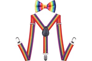 CHIYU-YANG Suspenders Bow Tie for Boys and Girls Strong Metal Clips Adjustable Design Elastic Suspender Classic Accessory Set