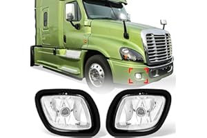 High Soar Fog Lights Assembly, Front Fog Light Lamp DRL for Freightliner Cascadia 2008-2017, Fog Light Waterproof Clear Replace Passenger & Driver Side (A Pair)
