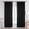 Deconovo Blackout Curtains 84 Inches Long, Black Blackout Curtains for Bedroom - 2 Panels, 52x84 Inch, Room Darkening Curtain