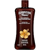 Hawaiian Tropic Dark Tanning Oil, 240mL | Moisturizing Body Oil, Tan Enhancer, Cocoa Butter Oil, Coconut Oil for Skin, 240mL