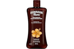 Hawaiian Tropic Dark Tanning Oil, 240mL | Moisturizing Body Oil, Tan Enhancer, Cocoa Butter Oil, Coconut Oil for Skin, 240mL