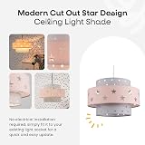 MiniSun Modern Pink and Dark Grey Cut Out Star Ceiling Light Shade 300mm view 2