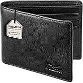 Claasico Men’s Bifold Wallet for Men – Genuine Leather RFID Wallet, Slim Billfold Cardholder w/ID Window – Gift Box Included