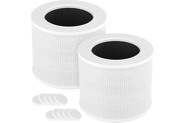 2-Pack Core Mini Filter Compatible with LEVOIT Core Mini Air Purifie-r, 3-in-1 Efficiency Activated Carbon Pre-filter for LEV