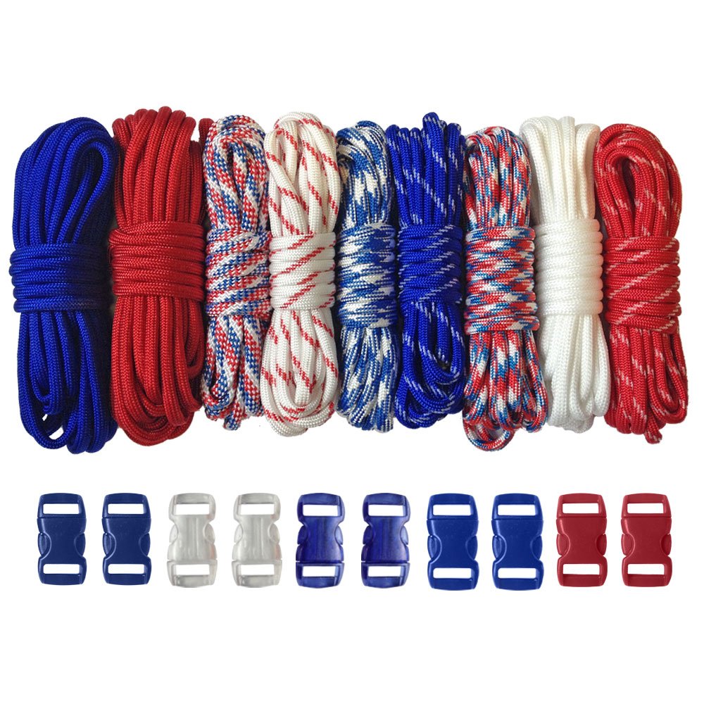 Paracord Planet 550 lb Type III Crafting Kits with Buckles, 120', G-Men
