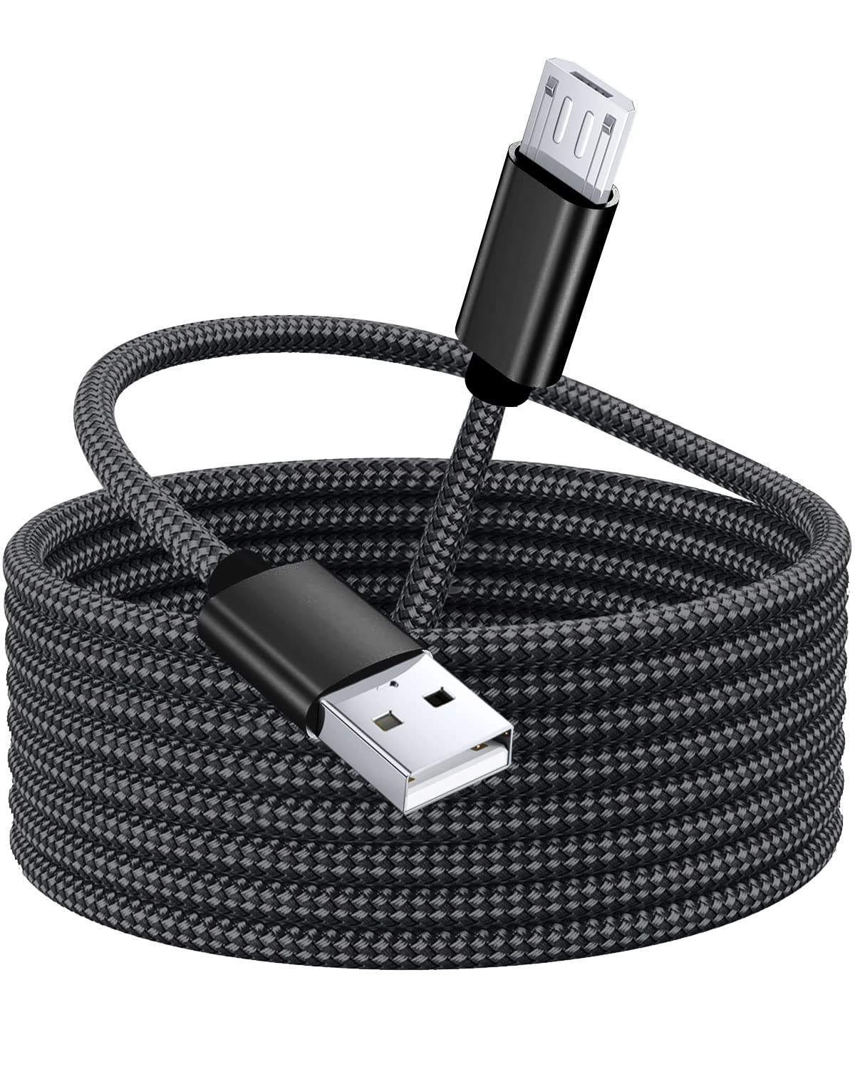Micro USB Cable 5M, Long Android Charger Cable, Micro Charging Cable Nylon Braided Compatible With Samsung S7/ S6/ S5, ps4 controller charger cable, Kindle Fire, Sony, HTC