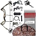 FUNTRESS Compound Bow 30-55lbs 24"-29.5" Archery Hunting Equipment Max Speed 310fps with Accessories Right Handed(Camo)