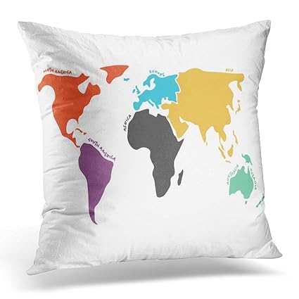 Amazon Com Spxubz Multicolored World Map Divided To Six