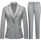 Lamgool Women 3 Piece Suit Single Breasted Blazer Formal Business Pantsuit Office Lady Tuxedo Set