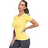 MathCat Seamless Workout Tops for Women, Short Sleeve Compression Athletic Shirts Soft Yoga Gym Tops