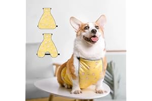 JETTIPLEX Waterproof Belly Shield for Corgis & Dachshunds – Adjustable underbelly Protector. Male/Female Designs. Stays Dry in rain, mud & Grass. Ideal for Sensitive Skin (Yellow - Female, XS)