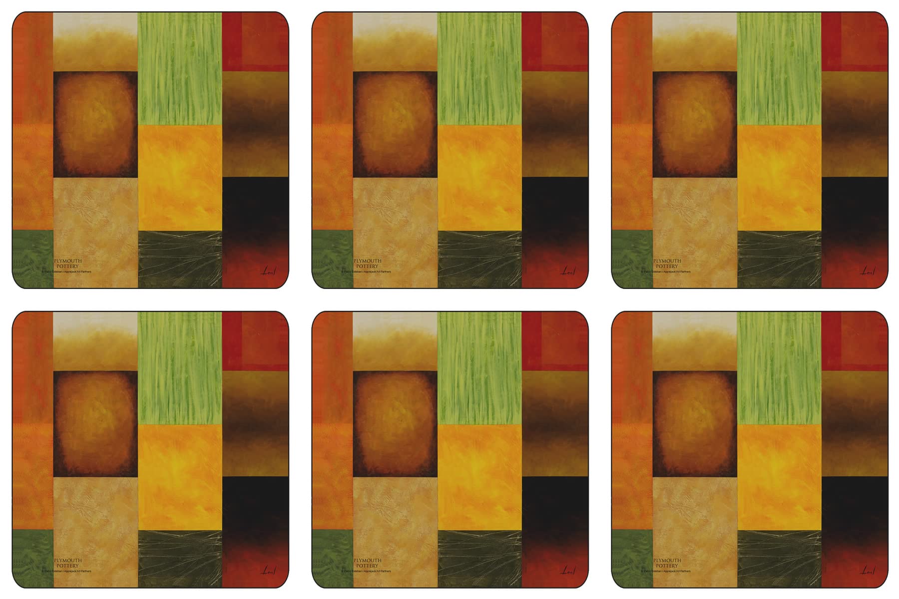 Plymouth Pottery - Majestic Coasters - Set of 6