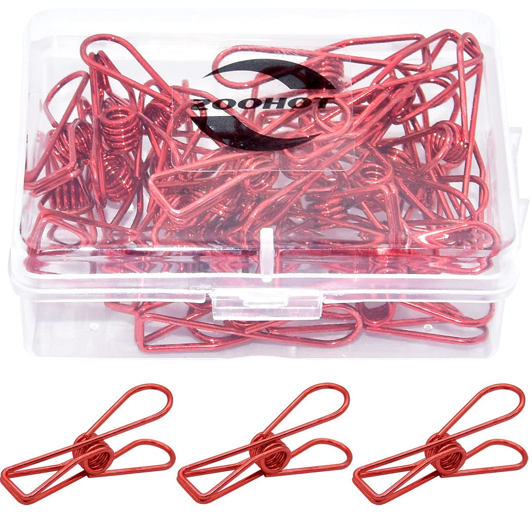Red Photo Clip Small - Multipurpose Utility Clips for Office School Home Use (25 Pieces)