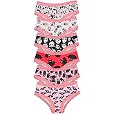 Morvia 6pcs Women Underwear Gothic Sexy Halloween Skulls Roses Allover Print Contrast Lace Hipsters Panties