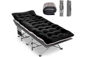 Camping Cots for Adults with Mattress - Portable Folding Bed with Storage Bag & Comfortable Cushion, Compact Sleeping Cot for