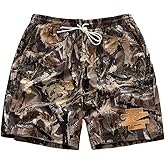 GORGLITTER Men's Camo Shorts Y2K Graphic Drawstring Waist Gym Track Shorts with Pockets