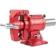 COGNATIVE UPG 5-Inch Terminal Location Bench Vise with Ductile Iron Bench Vise 360° Multi-Purpose Bench Vice with Anvil, Clamp force 8800lbs, Red